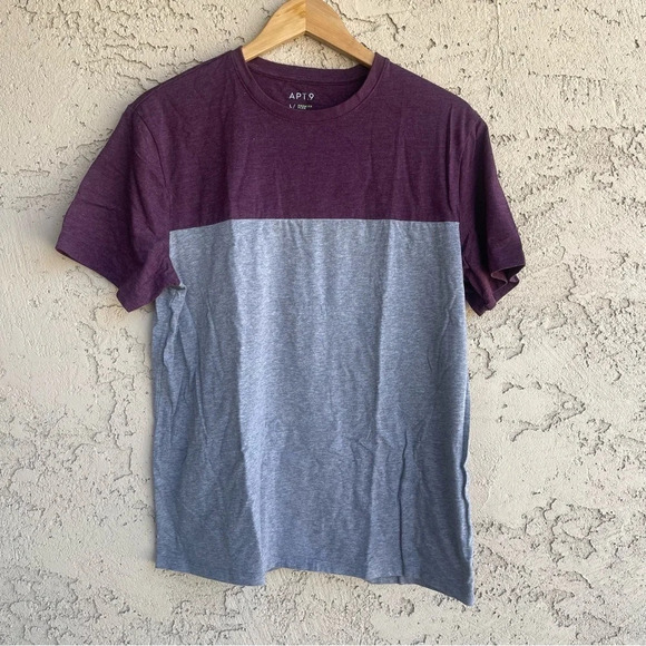 Apt 9 Men’s Maroon Gray Color Block Premium Flex Short Sleeve T-shirt Size Large - Picture 1 of 3